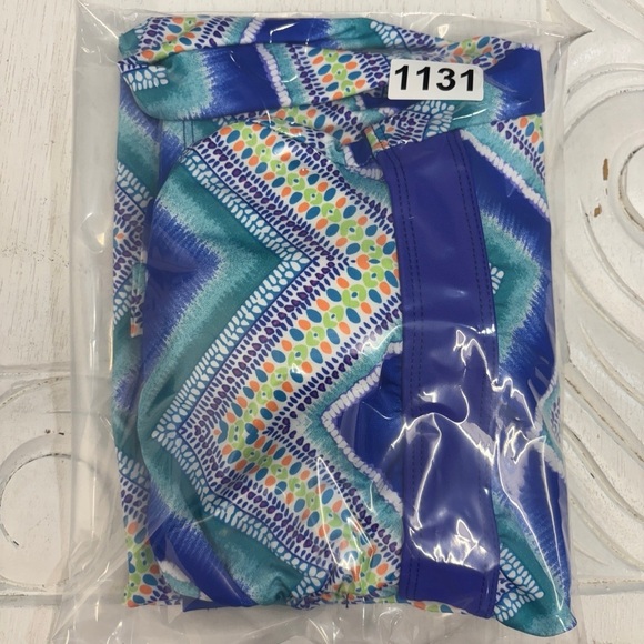 Title Nine Catalina Dress S Racerback Athletic Chevron Blue Shelf Bra - Picture 7 of 7